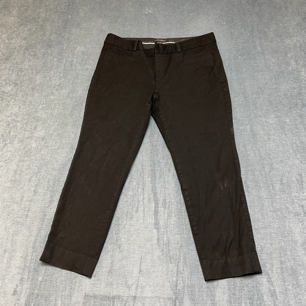 Banana Republic Sloan Pants Womens 12P Black Crop Flat Front Casual Streetwear